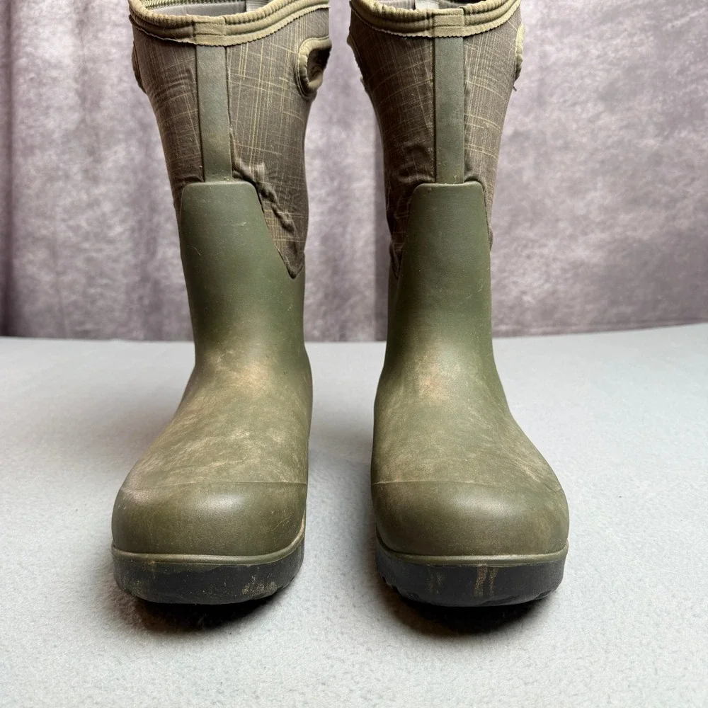Bogs Neo-Classic Tall Linen Waterproof Boots Olive Green 72253-348 Womens 9